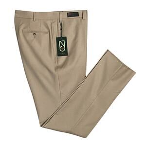 Ted Baker London Joey Pant Men's 38R Wool Dress Pant Solid Tan Raw Hem NEW